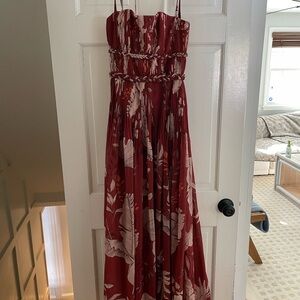 Chic Burgundy Floral Maxi Dress